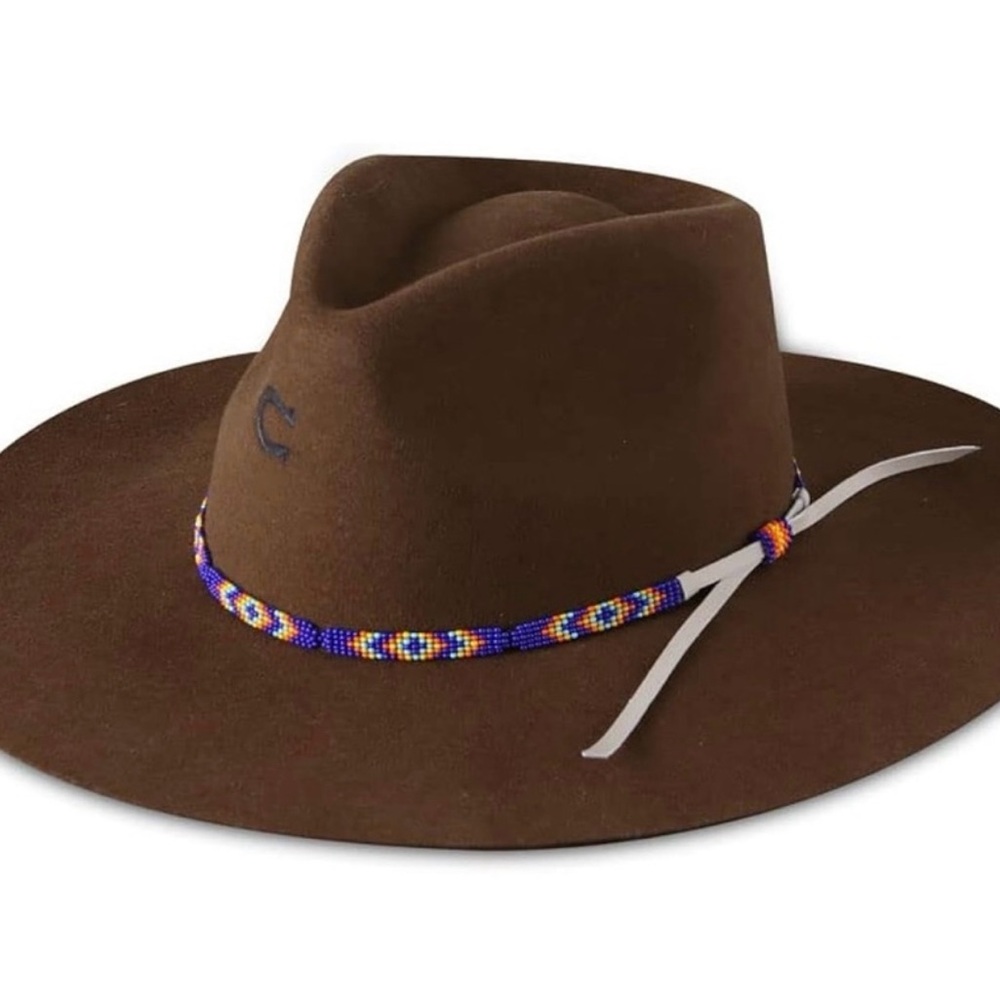 Brown Beaded Women's Hat